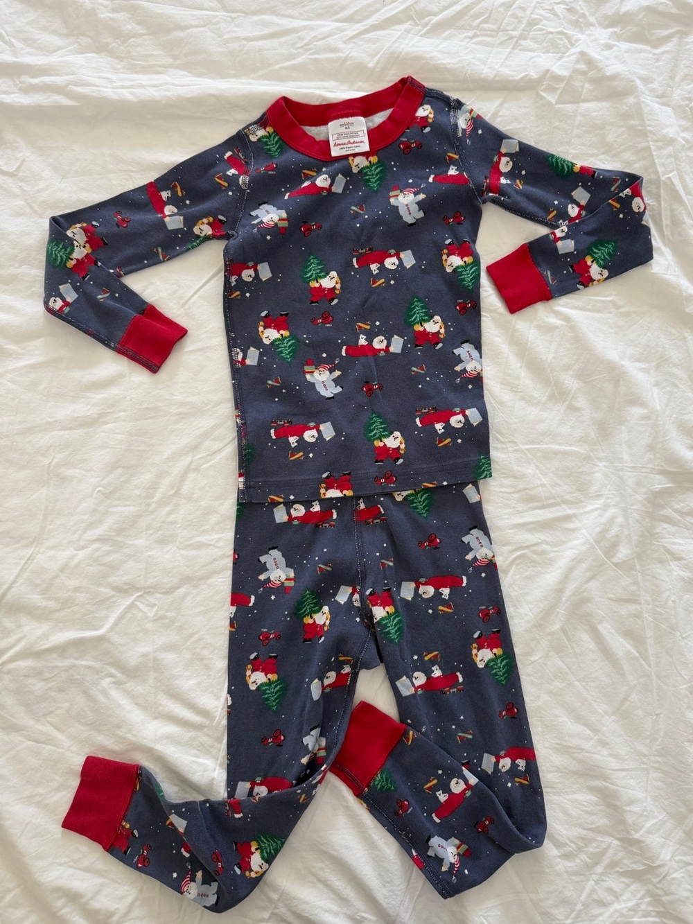 Hanna Andersson Holiday Navy and Red Christmas Pajama Set